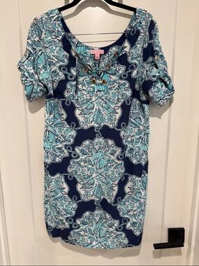 Lilly Pulitzer Navy & Aqua Paisley-Print Cover Up